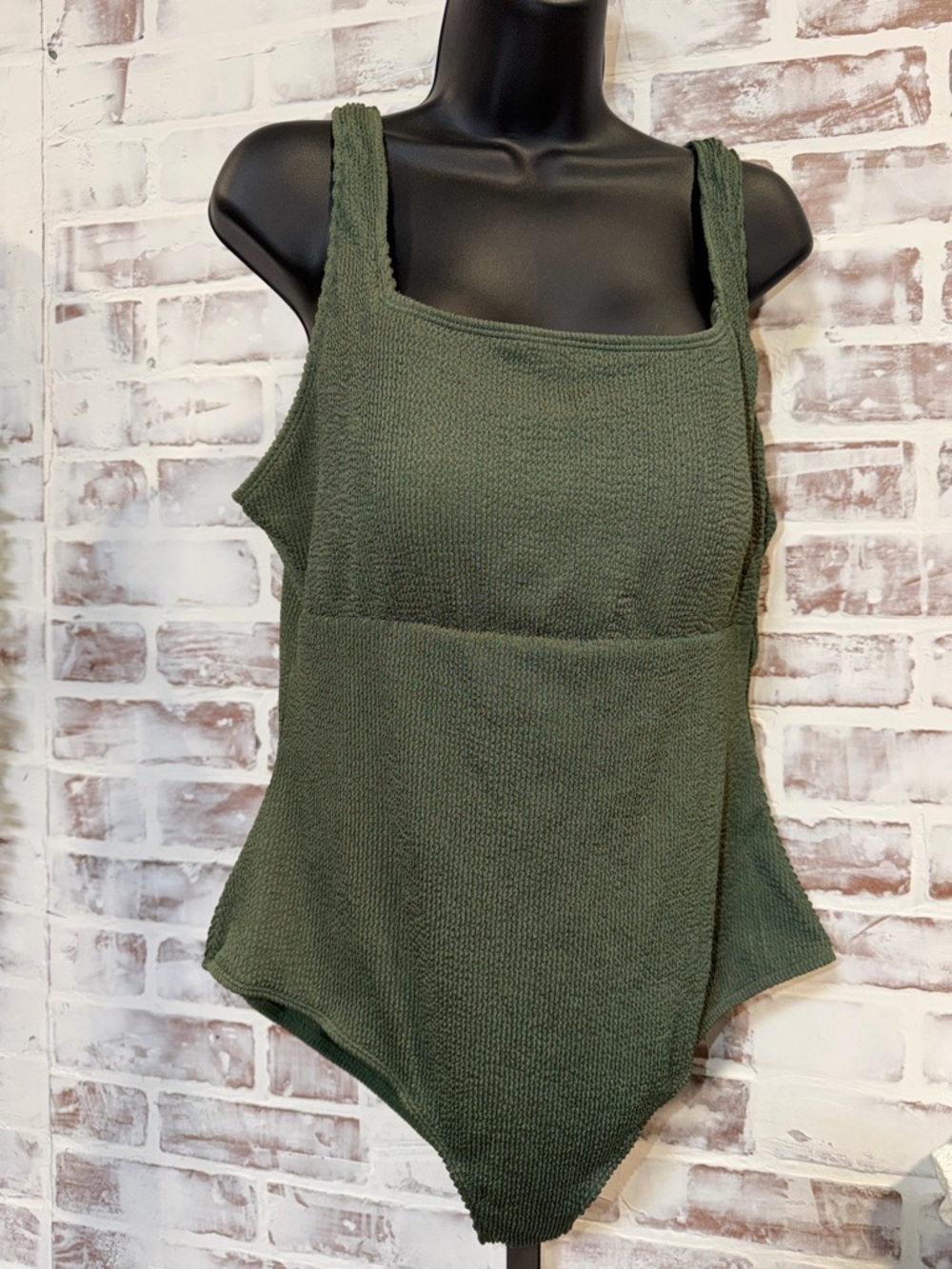 Seraphine Textured Olive Green One-Piece Swimsuit XL